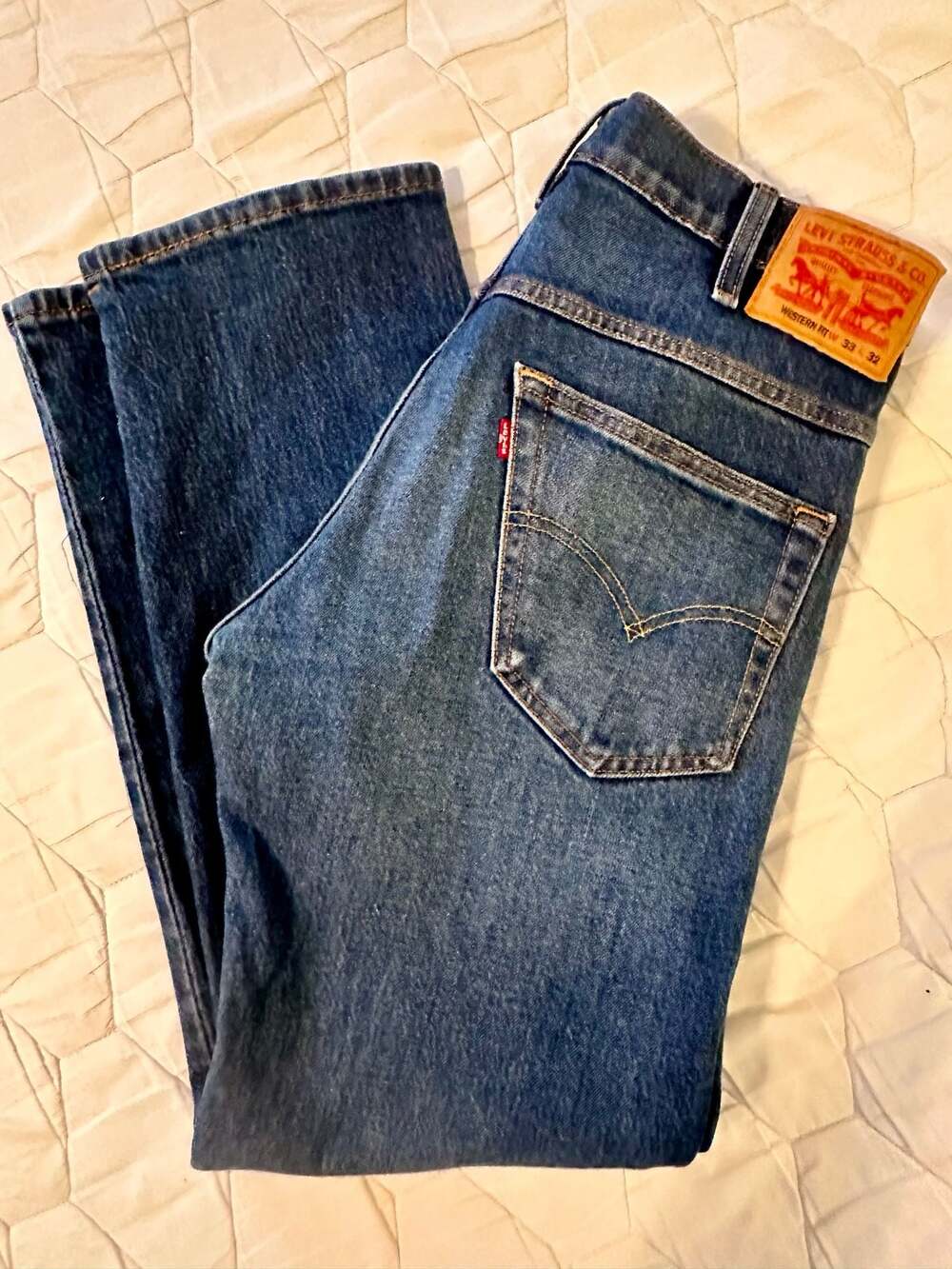 Vintage Levi's Western RTW Straight Leg Classic Jeans W33 L32 Blue Denim - Picture 2 of 2